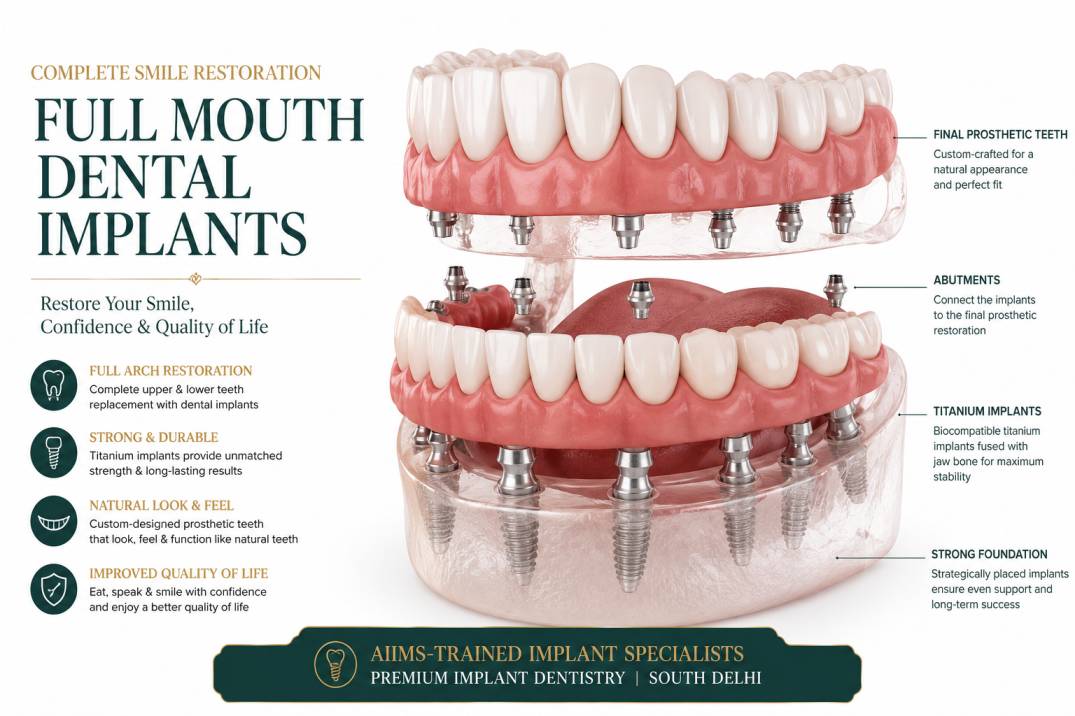 All-on-4 all-on-6 full arch implants Tarasha Dental Clinic Lajpat Nagar
